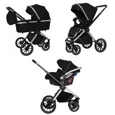 Коляска универсальная CARRELLO Optima CRL-6504 (3in1) Leather Black /1/
