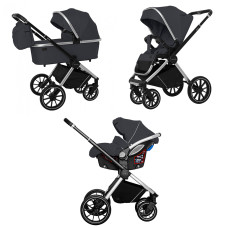 Коляска универсальная CARRELLO Optima CRL-6504 (3in1) Platinum Grey /1/