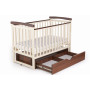 Кроватка для детей DeSon с ящиком MRIYA combi, Ваниль/Орех