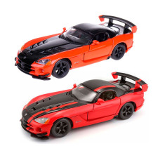 Автомодель - DODGE VIPER SRT10 ACR   (ассорти оранж-черн металлик, красн-черн металлик, 1:24)