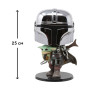 Игровая фигурка FUNKO POP! Cерии "Мандалорец" ­ МАНДАЛОРЕЦ В ХРОМЕ С МАЛЫШОМ (25 сM)
