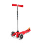 Самокат MICRO серии "MINI CLASSIC" - КРАСНЫЙ (до 50 KG, 3-х колесный, LED)
