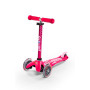 Самокат MICRO серии "MINI DELUXE" - РОЗОВЫЙ (до 50 KG, 3-х колесный)