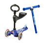 Самокат MICRO серии "MINI 3IN1 DELUXE" – СИНИЙ (до 50 KG, до 20 KG с сидением, 3-х кол.)