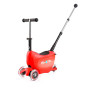 Самокат MICRO серии MINI2GO DELUXE PLUS – КРАСНЫЙ (до 50 KG, до 20 KG с сидением, 3-х кол.)