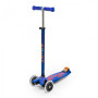 Самокат MICRO серии "MAXI DELUXE" - СИНИЙ (до 50 KG, 3-х колесный, LED)