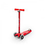Самокат MICRO серии "MAXI DELUXE LED" – КРАСНЫЙ (до 50 KG, 3-х колесный, свет)