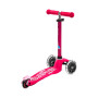 Самокат MICRO серии "MINI DELUXE LED" – РОЗОВЫЙ (до 50 KG, 3-х колесный, свет)