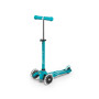Самокат MICRO серии "MINI DELUXE LED" – АКВА (до 50 KG, 3-х колесный, свет)