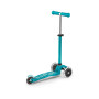 Самокат MICRO серии "MINI DELUXE LED" – АКВА (до 50 KG, 3-х колесный, свет)