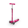 Самокат MICRO серии "MAXI DELUXE LED" – РОЗОВЫЙ (до 50 KG, 3-х колесный, свет)
