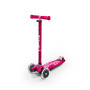Самокат MICRO серии "MAXI DELUXE LED" – РОЗОВЫЙ (до 50 KG, 3-х колесный, свет)