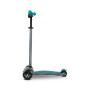 Самокат MICRO серии "MAXI PRO DELUXE" - СЕРЫЙ И АКВА  (до 50 кг, 3-х колесный)