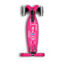 Самокат MICRO серии "MAXI DELUXE LED" – РОЗОВЫЙ (складной, до 50 KG, 3-х колесный, свет)