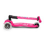 Самокат MICRO серии "MAXI DELUXE LED" – РОЗОВЫЙ (складной, до 50 KG, 3-х колесный, свет)