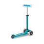 Самокат MICRO серии "MINI DELUXE MAGIC" – АКВА (до 50 KG, 3-х колесный, свет)