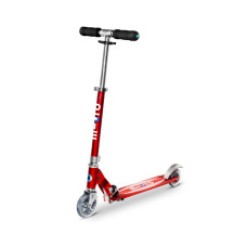 Самокат MICRO серии "SPRITE" – КРАСНЫЙ С ПОЛОСАМИ (до 100 KG, 2-х колесный)