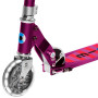 Самокат MICRO серии "SPRITE LED" – ФИОЛЕТОВЫЙ (складной, дека в полосочку, до 100 KG, 2-х колесный,