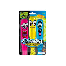 Набор цветных мелков для рисования с держателем (розовый светящ.в темноте, желтый, голубой)