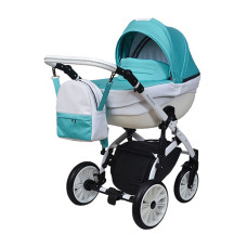 Универсальная коляска 2в1 Angelina Amadeo, серо-бирюзовая color, А-10