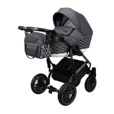 Детская коляска 2в1 Angelina Cross, черная-принт color 11