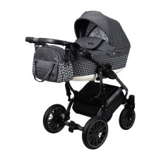 Детская коляска 2в1 Angelina Cross, черная-принт color 13