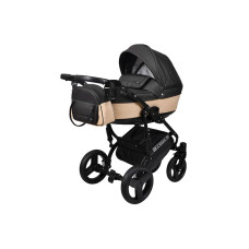 Детская коляска 2в1 Angelina Cross Space черная с бежевым color 55