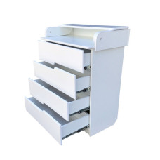 Комод пеленальный Baby Comfort Modern белый (ручки с прорезями, направляющие телескопические, фасад МДФ)