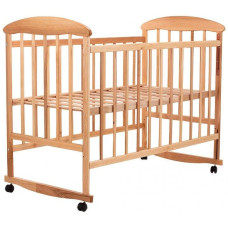 Кроватка детская Наталка ОС ольха светлая (дуга + колеса, откидная решетка)