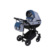 Универсальная коляска 2в1 Angelina Phaeton Lino, серо-синяя, color 22
