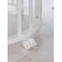 Кроватка детская овальная Smart Bed 8 в 1 (бук, колеса, маятник, матрас-трансформер в комплекте) белый
