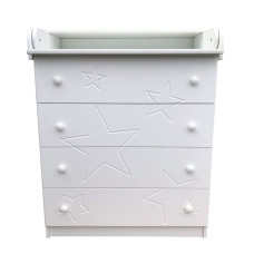 Комод пеленальный Baby Comfort Звездочка белый (телескопические направляющие, фасад МДФ)