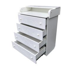 Комод пеленальный Baby Comfort Мишка Teddy белый (телескопические направляющие, фасад МДФ)