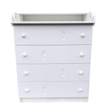 Комод пеленальный Baby Comfort Детские ножки белый (телескопические направляющие, фасад МДФ)