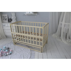 Кроватка детская Baby Comfort ЛД2 без / к, шарнир-подшипник + фиксатор, с откидной боковиной, дерево бук (Сл.кистка)