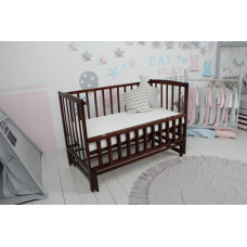 Кроватка детская Baby Comfort ЛД2 без / к, шарнир-подшипник + фиксатор, с откидной боковиной, дерево бук (Орех)