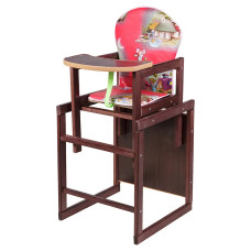 Стульчик- трансформер Наталка Зайчик-22 темный  красный (мышки, домики)