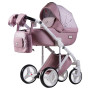 Коляска 2 в 1 Adamex Luciano jeans Q220 розовый (лён) - светло-розовый (узор)
