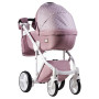 Коляска 2 в 1 Adamex Luciano jeans Q220 розовый (лён) - светло-розовый (узор)