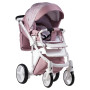 Коляска 2 в 1 Adamex Luciano jeans Q220 розовый (лён) - светло-розовый (узор)