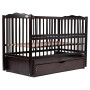 Кровать Babyroom Веселка маятник, ящик, откидной бок DVMYO-3  бук венге
