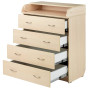 Пеленальный комод Babyroom Комод 4 тел.Big 102x80x50  дуб молочный