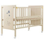 Кровать Babyroom Медвежонок M-01 откидной бок, колеса  бук слоновая кость