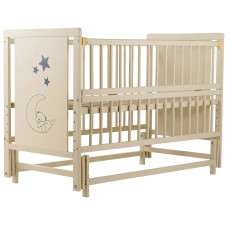 Кровать Babyroom Медвежонок M-02 маятник, откидной бок  бук слоновая кость
