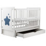 Кровать Babyroom Звездочка Z-03 маятник, ящик, откидной бок  бук белый