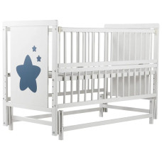 Кровать Babyroom Звездочка Z-02 маятник, откидной бок  бук белый