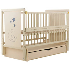 Кровать Babyroom Медвежонок M-03 маятник, ящик, откидной бок  бук слоновая кость