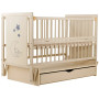 Кровать Babyroom Медвежонок M-03 маятник, ящик, откидной бок  бук слоновая кость