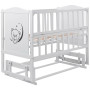 Кровать Babyroom Тедди Т-02 фигурное быльце, маятник, откидной бок  белый