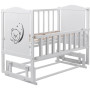 Кровать Babyroom Тедди Т-02 фигурное быльце, маятник, откидной бок  белый